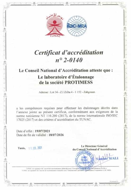 protimess TUNAC accreditation